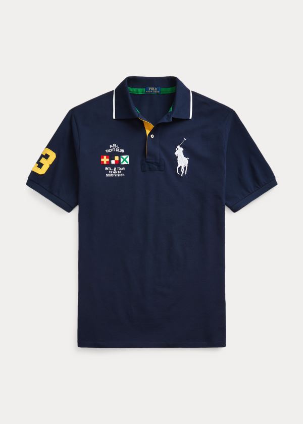Ralph Lauren Yacht Club Mesh Polo Shirt Tmavě Blankyt | eyqDbeeq
