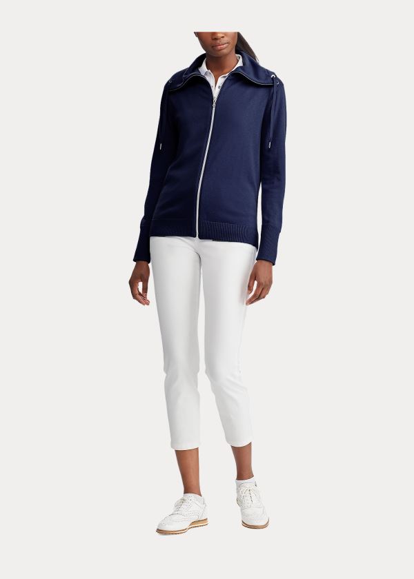 Ralph Lauren Zip Funnelneck Golfové Svetrové Tmavě Blankyt | BSDCWw1r