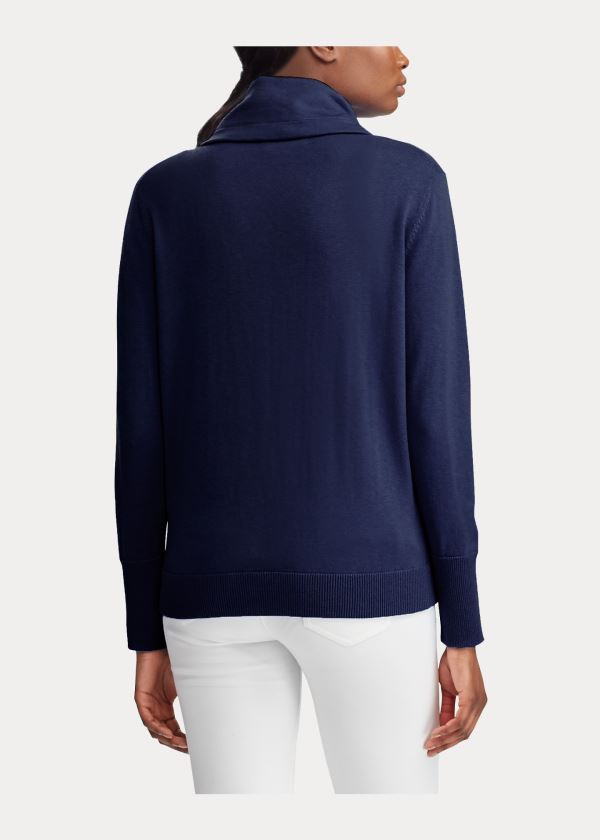 Ralph Lauren Zip Funnelneck Golfové Svetrové Tmavě Blankyt | BSDCWw1r