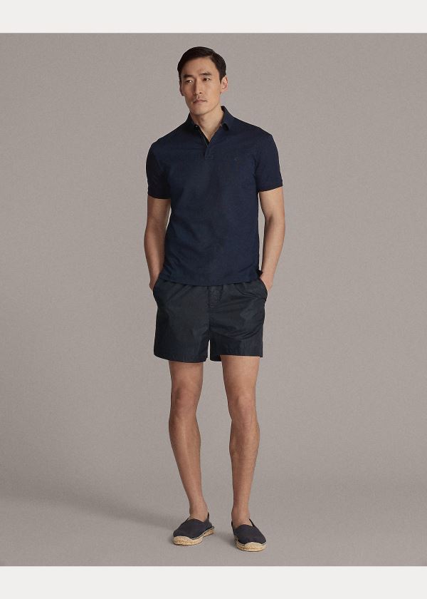 Ralph Lauren Zip-Placket Stretch Piqué Polo Tmavě Blankyt | BgidIJUc