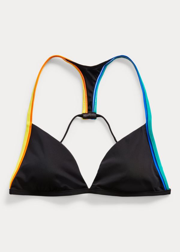 Ralph Lauren Závodní-Stripe Bikiny Top Černé | VQdDegbw