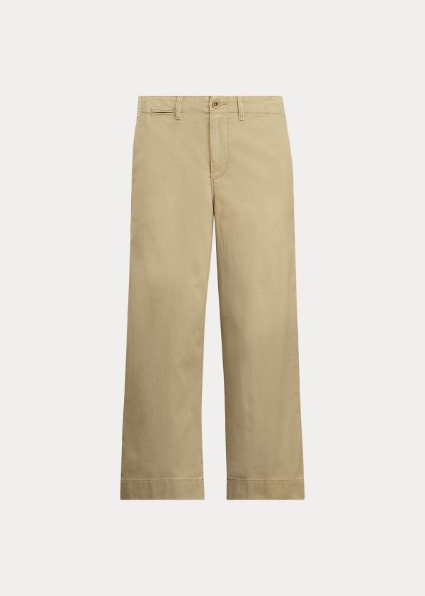 Ralph Lauren Široké-Leg Twill Pant Hnědé | ChYfNflB