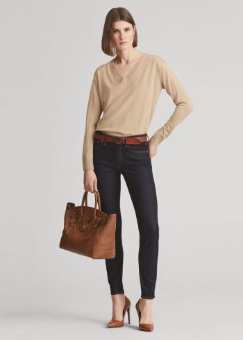 Ralph Lauren 400 Matchstick Jean Černé | aFBQ09wS