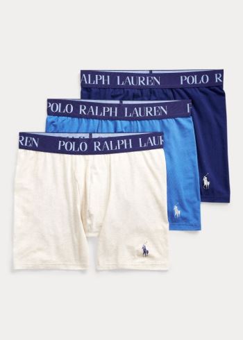 Ralph Lauren 4D Flex Boxerské Brief 3-Pack Bílé Tmavě Blankyt Královská Modrá Blankyt | HczGhvDS