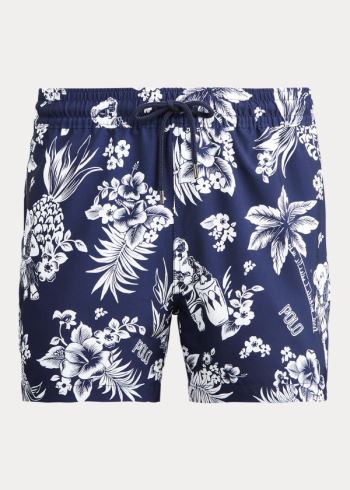 Ralph Lauren 4½-Inch Slim Fit Swim Trunk Tmavě Blankyt Bílé | p9o3V8ce
