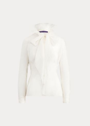 Ralph Lauren Abigail Silk Organza Shirt Béžový | YUocMPH0