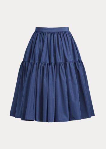 Ralph Lauren Addie Taffeta Skirt Tmavě Tmavě Blankyt | vxmQJDnF