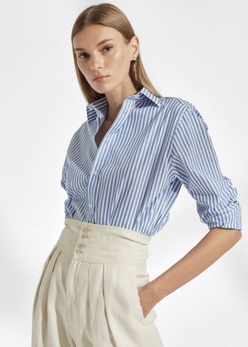 Ralph Lauren Adrien Striped Bavlněné Shirt Bílé Blankyt | itCz1tkP