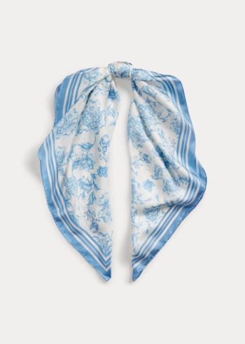 Ralph Lauren Alexa Floral Silk Scarf Krém Blankyt | 7lxg65Ps