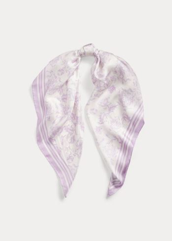 Ralph Lauren Alexa Floral Silk Scarf Krém Růžové | js0u4AmD