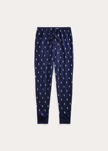 Ralph Lauren Allover Pony Bavlněné Jogger Tmavě Blankyt Bílé | TO6oVbUJ