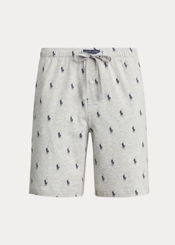 Ralph Lauren Allover Pony Pajama Krátké Šedé Tmavě Blankyt | jP41LyYc