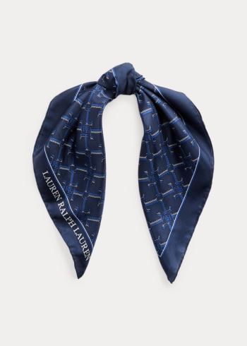 Ralph Lauren Amelia Silk Scarf Tmavě Blankyt | S7fhBTHh