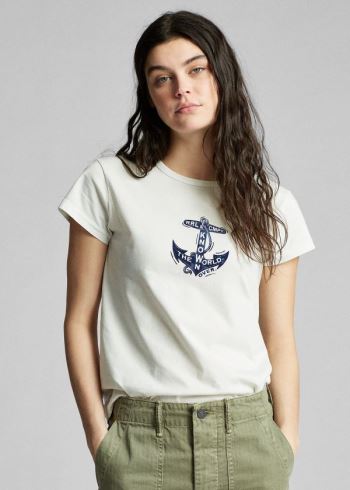 Ralph Lauren Anchor-Graphic Bavlněné Tee Béžový | y5TWrGMu