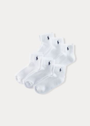 Ralph Lauren Ankle Sportovní Sock 6-Pack Bílé | j2L1o4R1