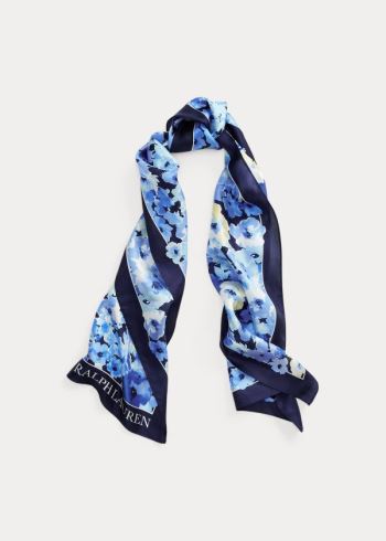 Ralph Lauren Aria Silk Scarf Tmavě Blankyt | CtpxaU0u