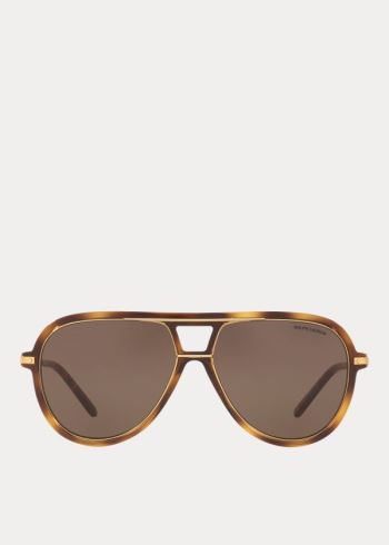 Ralph Lauren Automotive Pilot Sunglasses Hnědé | U9W7qb2O