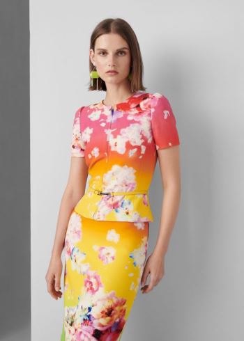 Ralph Lauren Azalea Floral Jacket Růžové Žluté Zelene | ovz165Vi