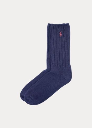 Ralph Lauren Bavlněné-Blend Crew Socks Tmavě Blankyt | AAuTraiU