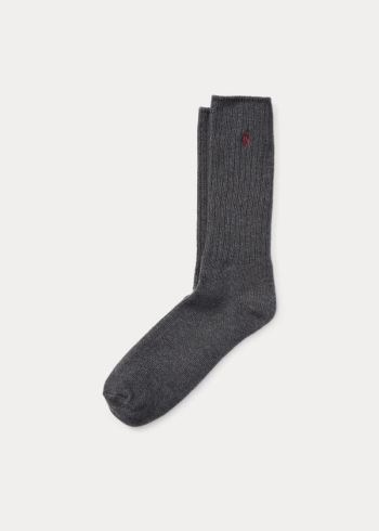Ralph Lauren Bavlněné-Blend Crew Socks Tmavě Šedé | wnuUcF3A