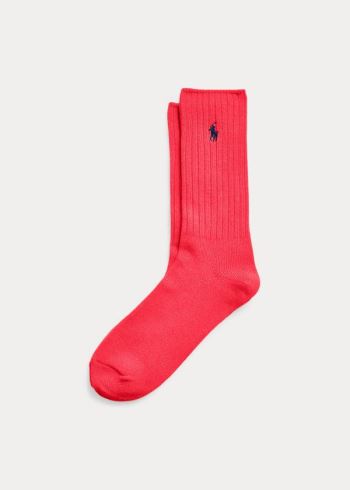 Ralph Lauren Bavlněné-Blend Crew Socks Červené | DLodNeo0