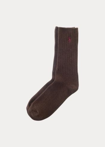 Ralph Lauren Bavlněné-Blend Crew Socks Čokolády | YItSbV8s