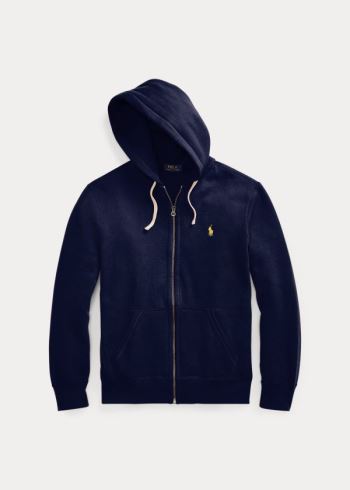 Ralph Lauren Bavlněné-Blend-Fleece Hoodie Tmavě Blankyt | n4tY75OH