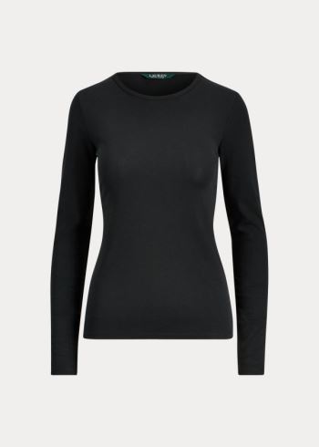 Ralph Lauren Bavlněné-Blend Long-Sleeve Top Černé | 6ZdnVpJ6