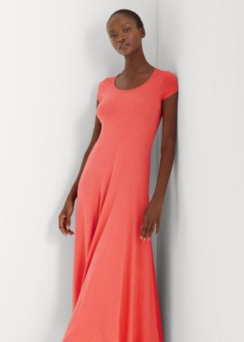 Ralph Lauren Bavlněné-Blend Maxidress Červené | PKd0zwCp