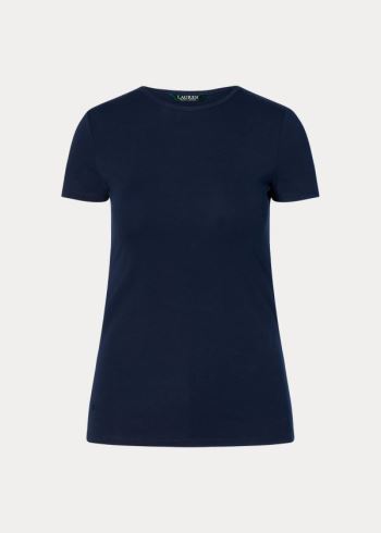 Ralph Lauren Bavlněné-Blend T-Shirt Tmavě Blankyt | tBj4LyYZ