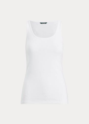 Ralph Lauren Bavlněné-Blend Tank Top Bílé | OCNbeF1G