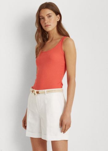 Ralph Lauren Bavlněné-Blend Tank Top Červené | EbQmRnkz