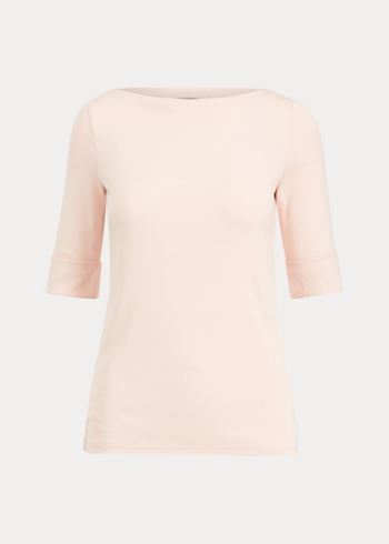Ralph Lauren Bavlněné Boatneck Top Růžové | vS3EFNoB