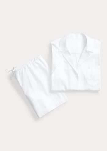 Ralph Lauren Bavlněné Boxerské Pajama Set Bílé | aO4zqle5