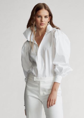 Ralph Lauren Bavlněné Broadcloth Shirt Bílé | zLxiwqzH