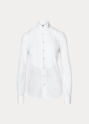 Ralph Lauren Bavlněné Broadcloth Tuxedo Shirt Bílé | RtMSZN8o