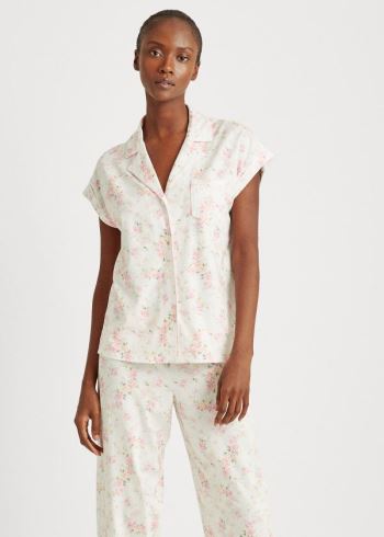 Ralph Lauren Bavlněné Capri Sleep Set Bílé Růžové Viacfarebný | v3xUehU1