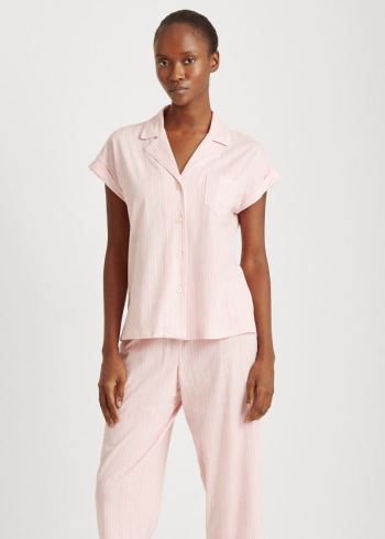 Ralph Lauren Bavlněné Capri Sleep Set Růžové Proužek | NastMl50