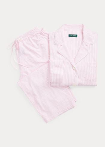 Ralph Lauren Bavlněné Capri Sleep Set Růžové Bílé Proužek | dFhYBsdW