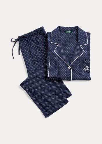 Ralph Lauren Bavlněné Capri Sleep Set Tmavě Blankyt | klUdbEVc