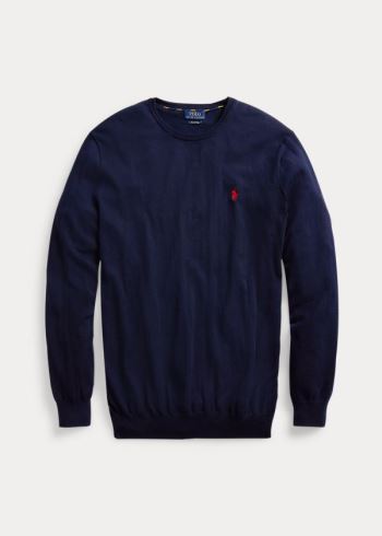 Ralph Lauren Bavlněné Crewneck Svetrové Tmavě Blankyt | 1iVbgcOl