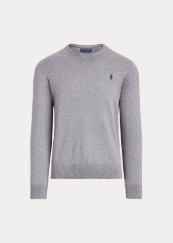 Ralph Lauren Bavlněné Crewneck Svetrové Šedé | 6whVry7F
