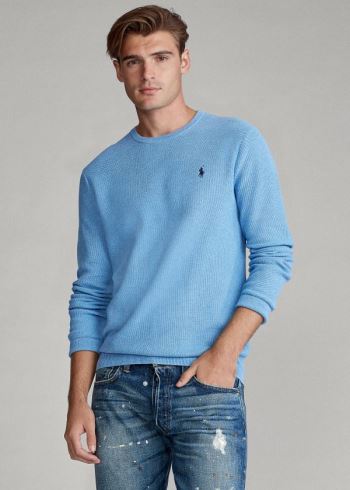 Ralph Lauren Bavlněné Crewneck Svetrové Královská Modrá Blankyt | UBU5rvtR