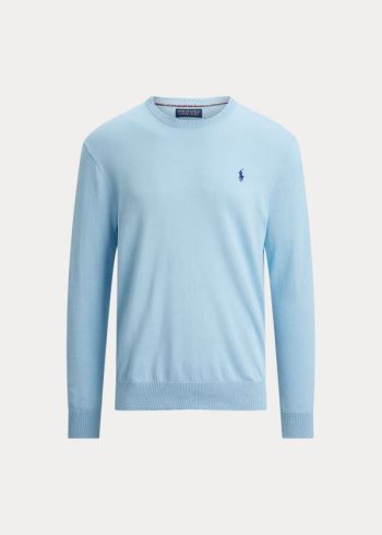 Ralph Lauren Bavlněné Crewneck Svetrové Blankyt | Y3YRBM5s
