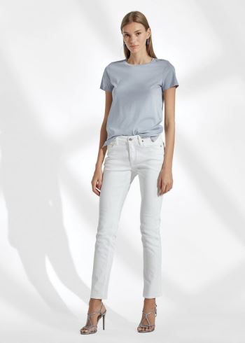 Ralph Lauren Bavlněné Crewneck T-Shirt Blankyt | gb4TuAnT