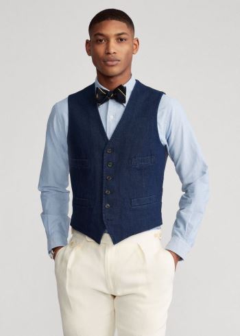 Ralph Lauren Bavlněné Denim Vest Indigo | oZstTO13