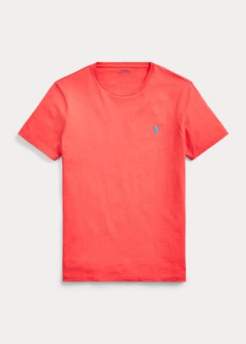 Ralph Lauren Bavlněné Jersey Crewneck T-Shirt Červené | OQuhw2kN
