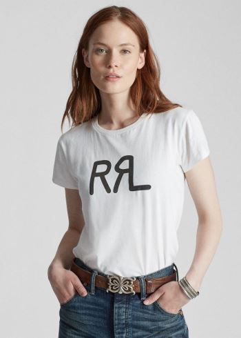 Ralph Lauren Bavlněné Jersey Graphic T-Shirt Bílé | JxyxbS3o