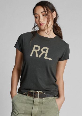 Ralph Lauren Bavlněné Jersey Graphic T-Shirt Černé | lvjhBvGd