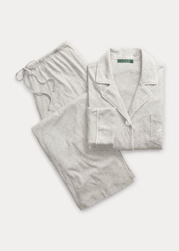 Ralph Lauren Bavlněné Jersey Pajama Set Šedé | 1tPe29rb